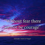 "Without fear there cannot be courage" Christopher Paolini, in "Eragon"